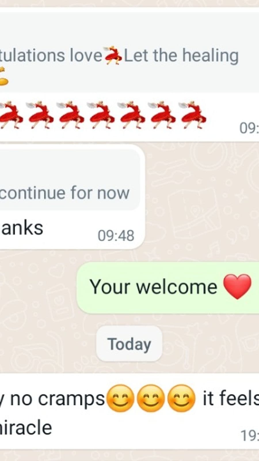 WhatsApp testimonial from a GaiaBerry customer (16)
