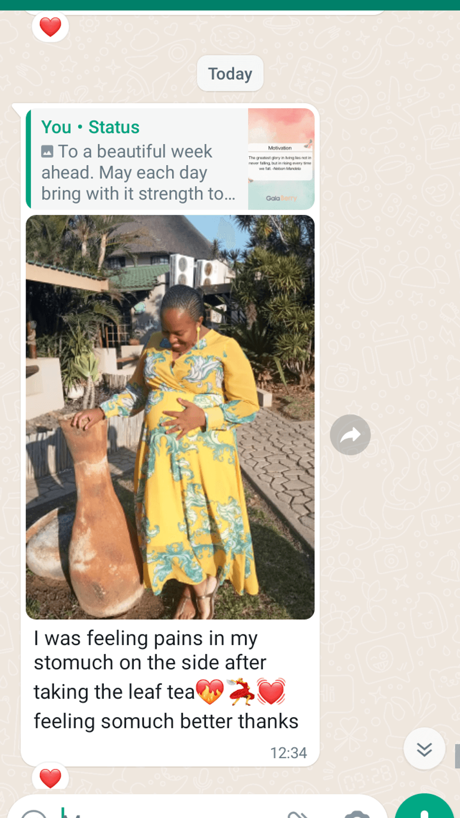 WhatsApp testimonial from a GaiaBerry customer (39)